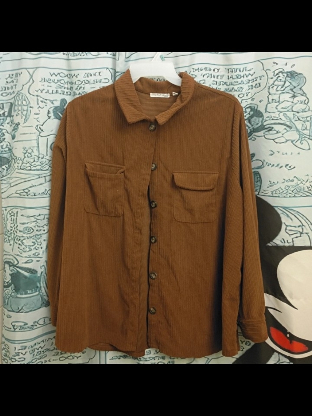 Notations Brown Corduroy Lightweight Shirt Jacket